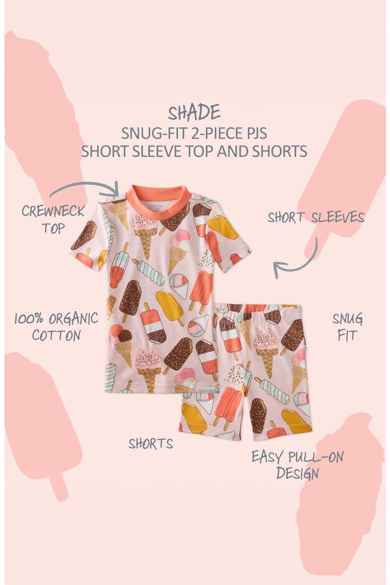Kids' Shade Fitted Two-Piece Organic Cotton Pajamas, Alternate, color, THE SCOOP