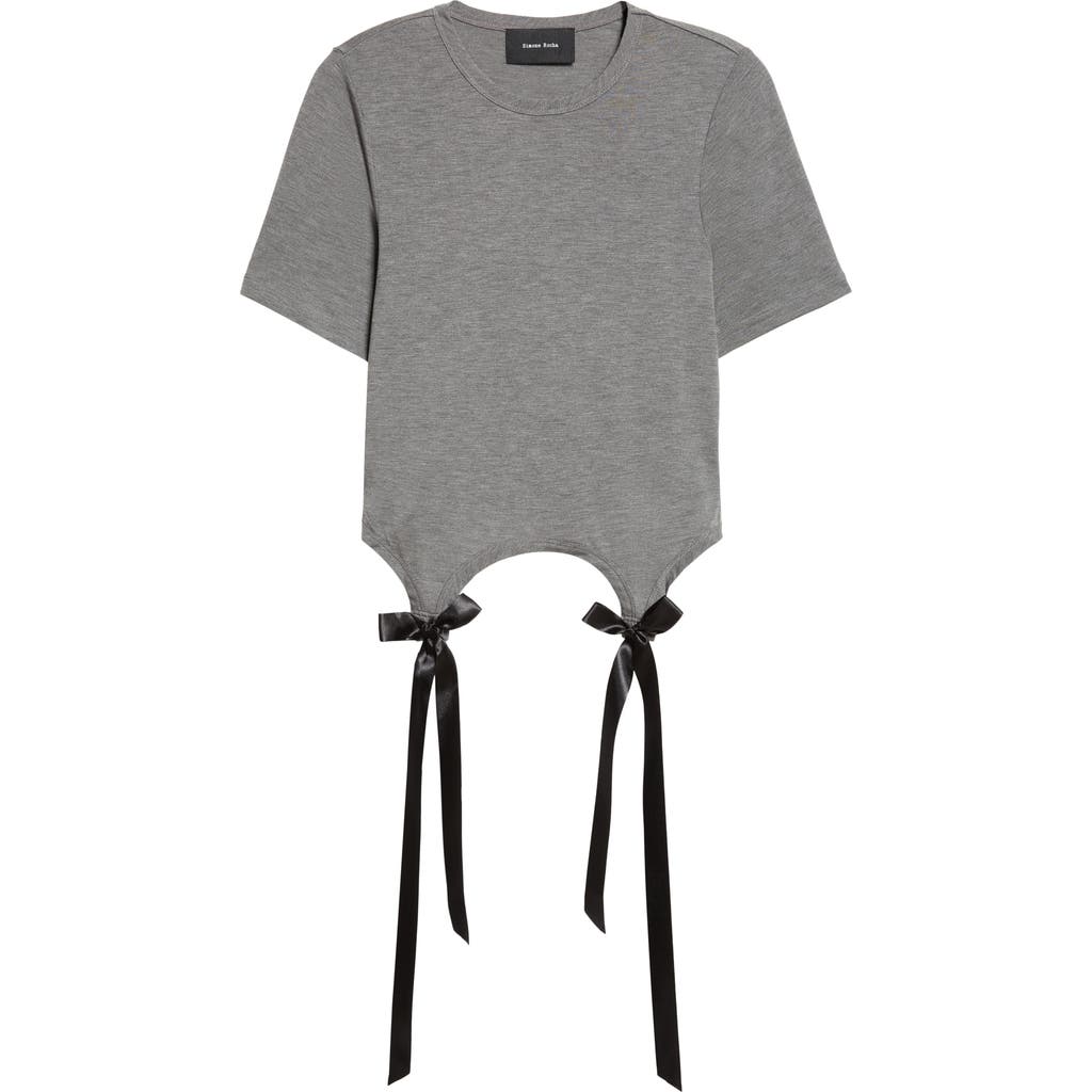 Simone Rocha Easy Bow Tails Cotton T-shirt In Gray