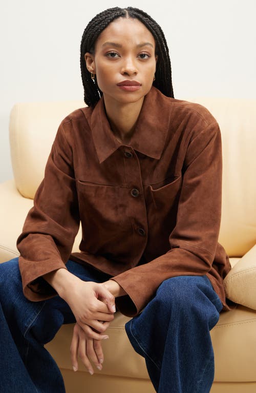Nordstrom Suede Shirt Jacket In Brown