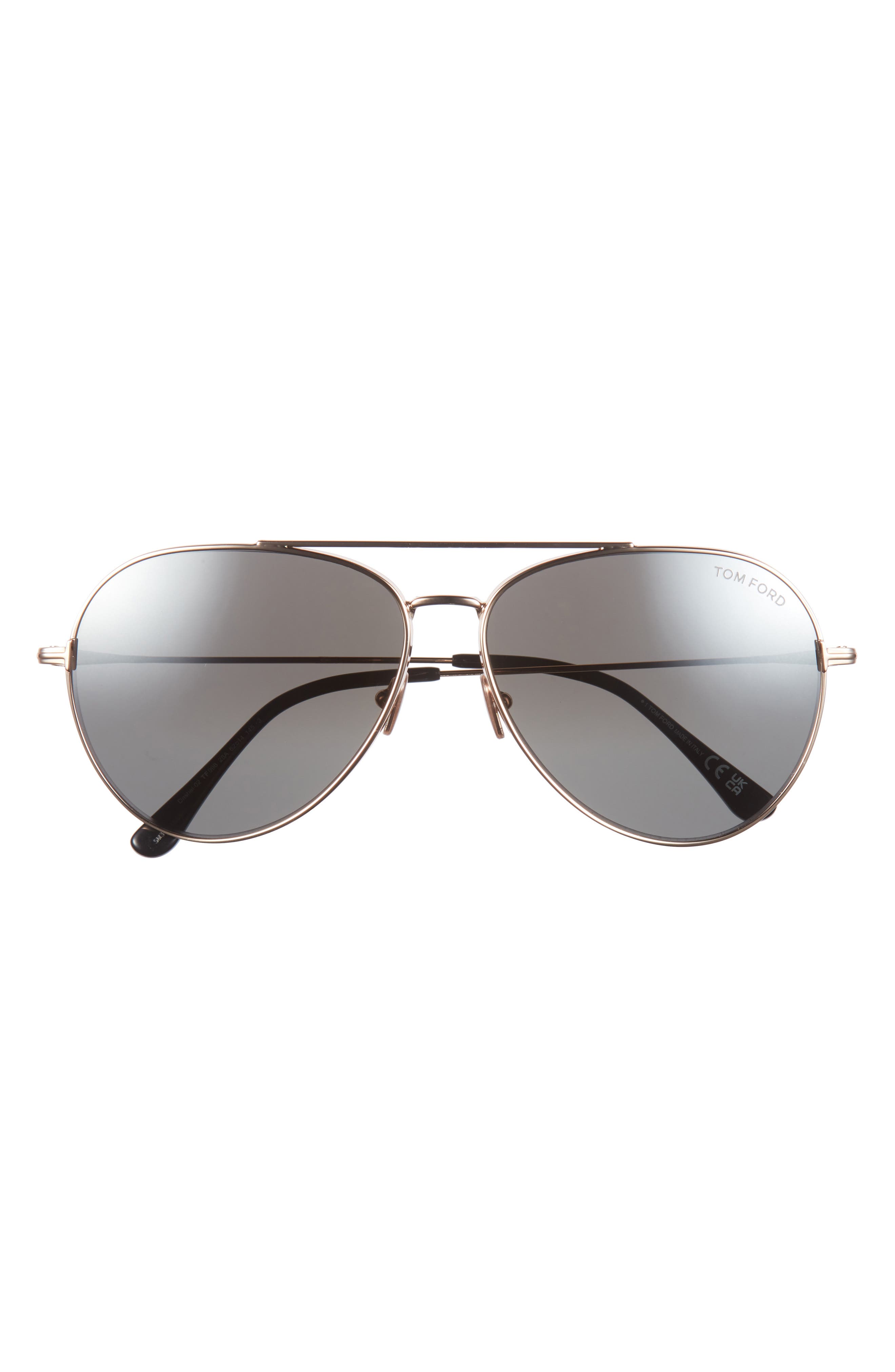 62mm Mirrored Pilot Sunglasses