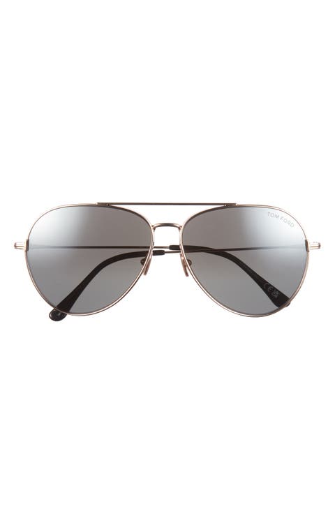 62mm Mirrored Pilot Sunglasses