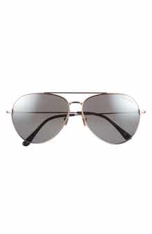 62mm Mirrored Pilot Sunglasses