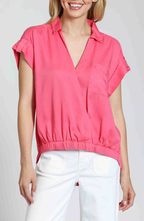 Apny Wrap Front Top In Pink