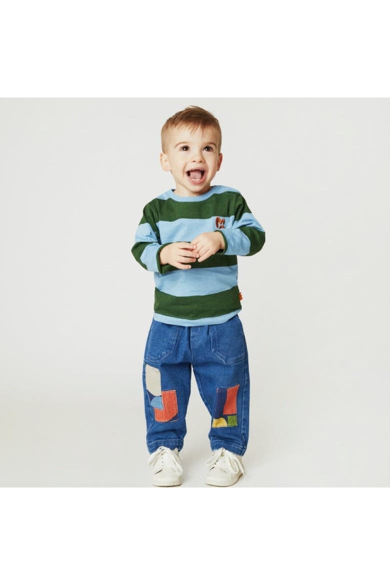 Patched Denim Pant, Alternate, color, Denim Blue