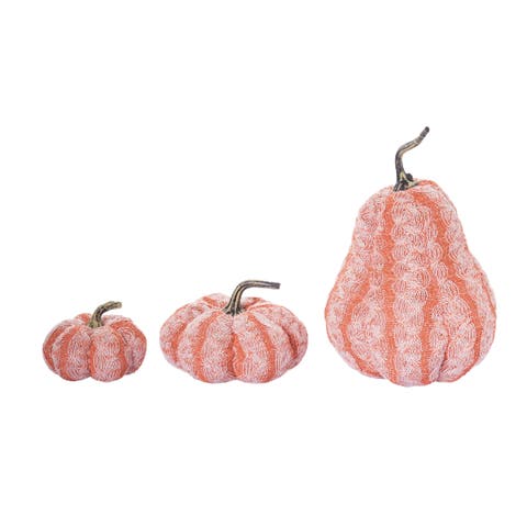 Orange Harvest Pumpkin Stitch Pattern Set of 3