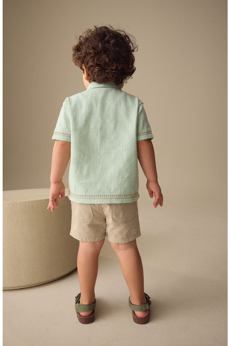 Kids' Textured Safari Button-Up Shirt, Alternate, color, GREEN