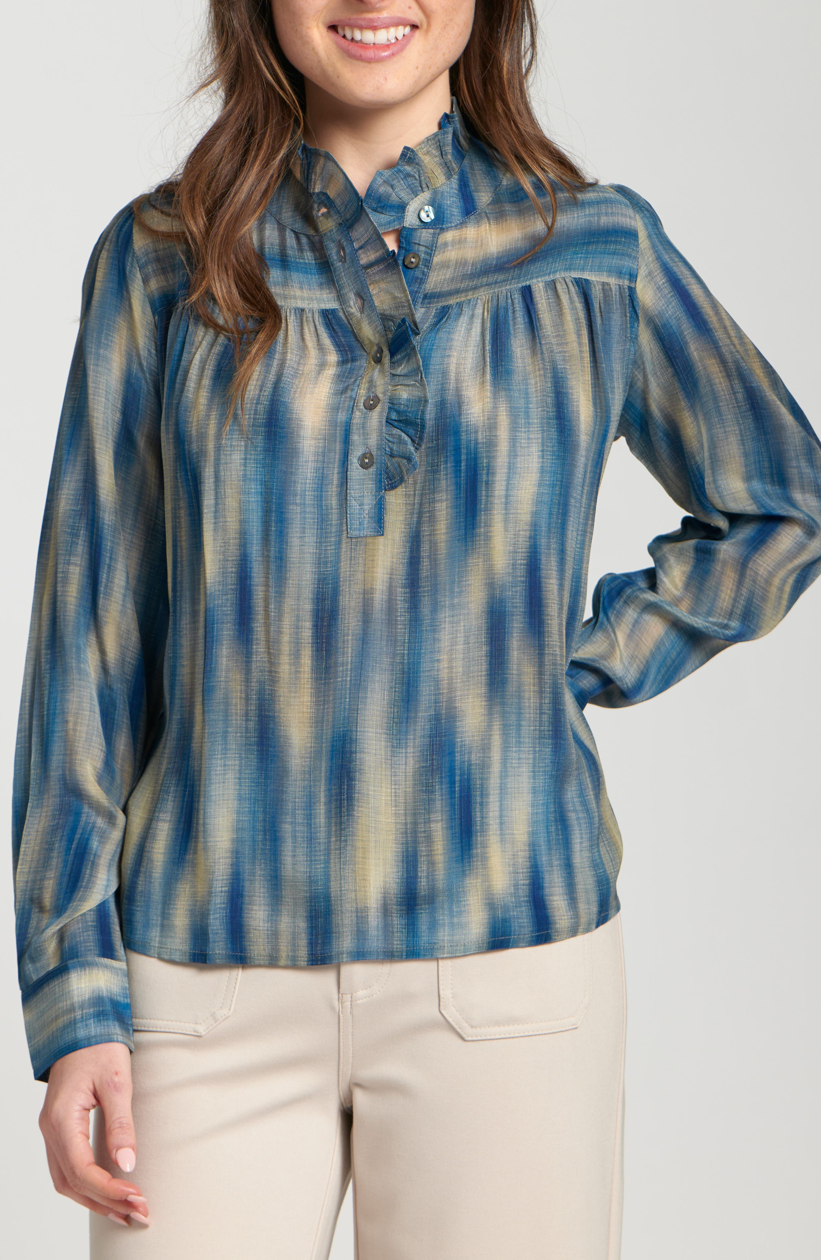 Ruffle Half-Placket Shirt - image 5