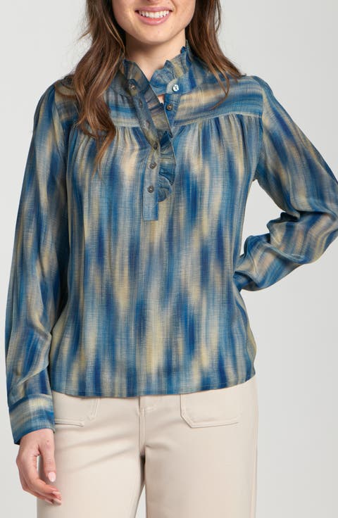 Ruffle Half-Placket Shirt