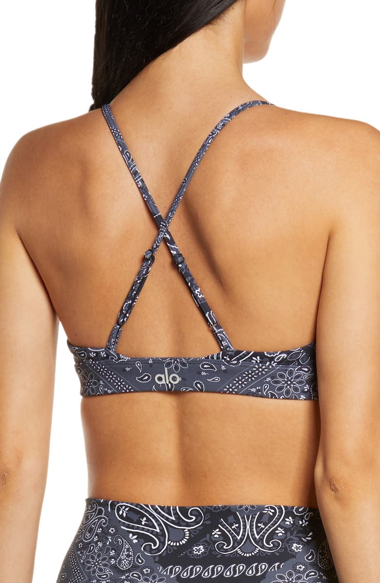 Alo Vapor Bandana Print Sports Bra, Alternate, color, 