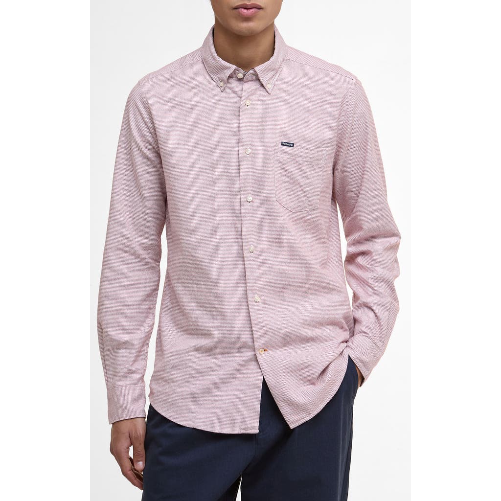 Barbour Turner Houndstooth Button-down Shirt In Pink