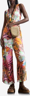 Desigual Tropical Print Wide Leg Jumpsuit