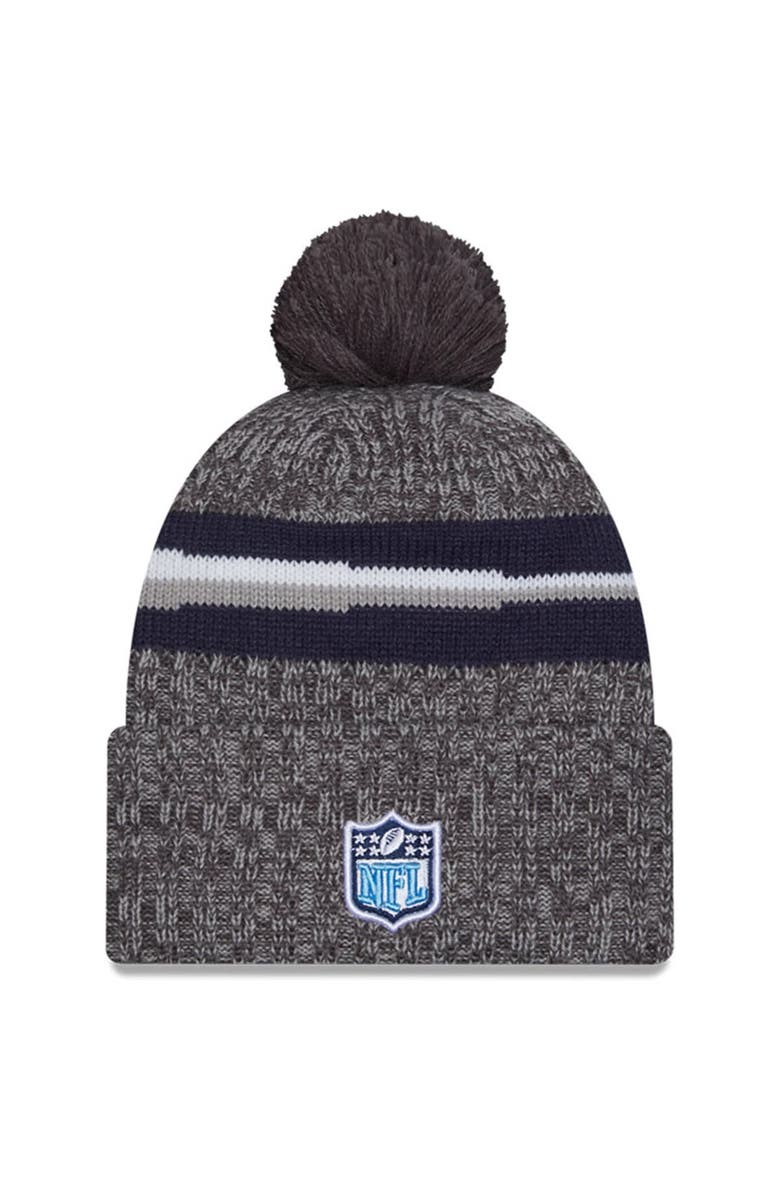 New Era Men's New Era Gray Tennessee Titans 2023 Sideline Sport Cuffed Pom Knit Hat, Alternate, color, Gray