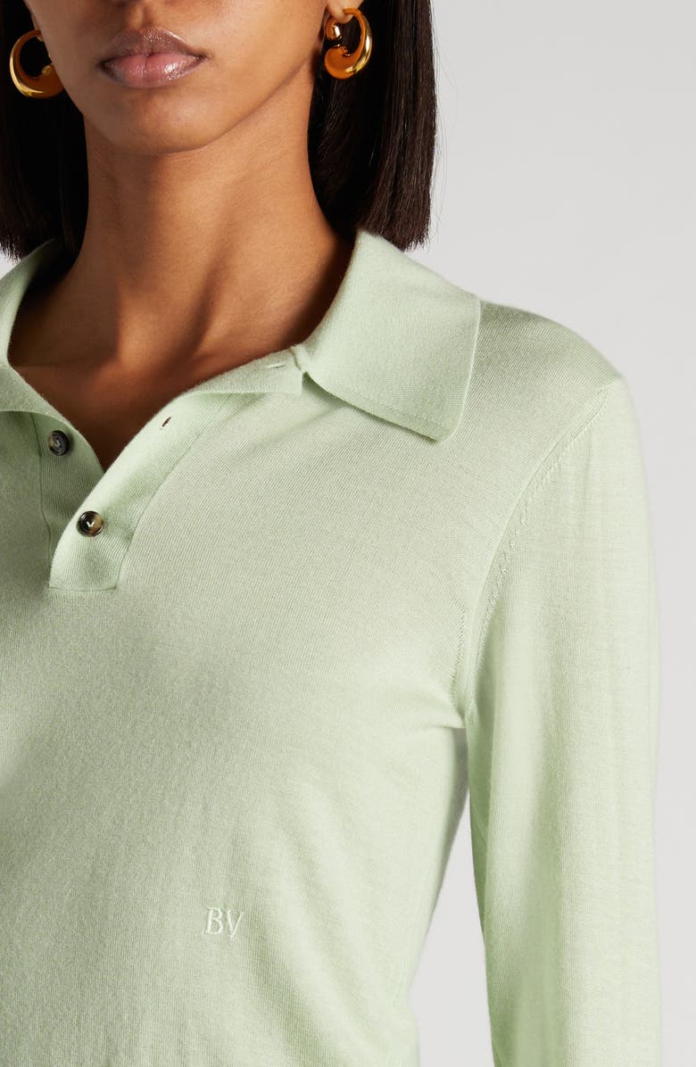 Bottega Veneta Cashmere Polo Sweater, Alternate, color, 1880 Aquamarine