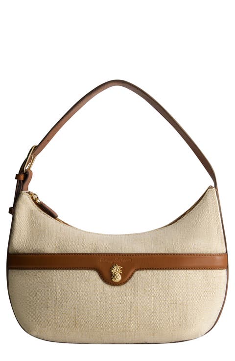 Lurex Linen Zip-Top Hobo