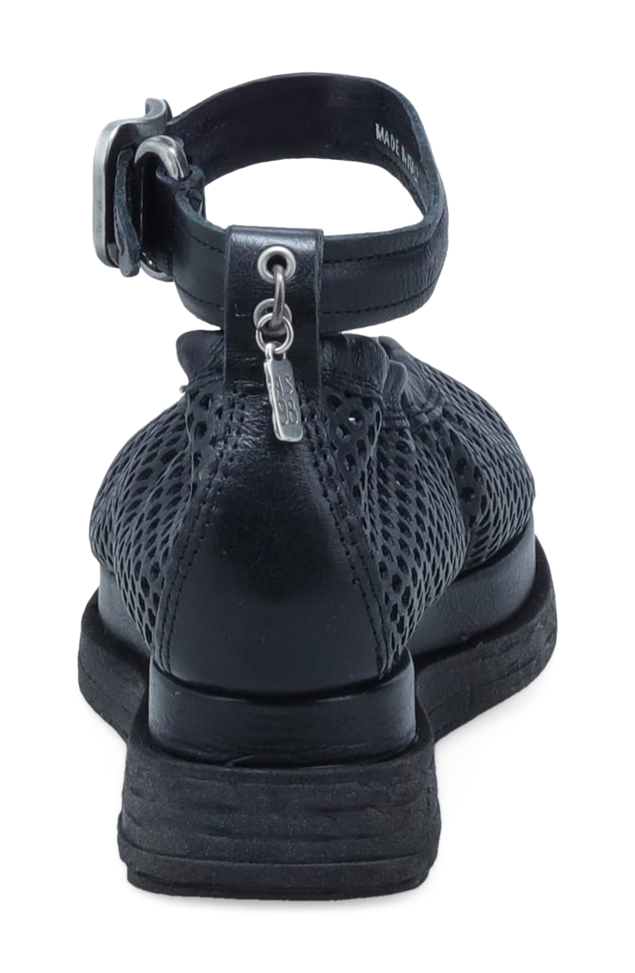 A.S.98 Lander Ankle Strap Sandal, Alternate, color, Black