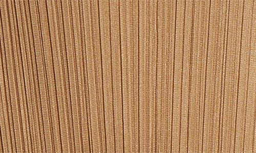 Shop Issey Miyake Pleats Please  Monthly Colors December Pleated Long Sleeve Midi Dress In Sand Beige