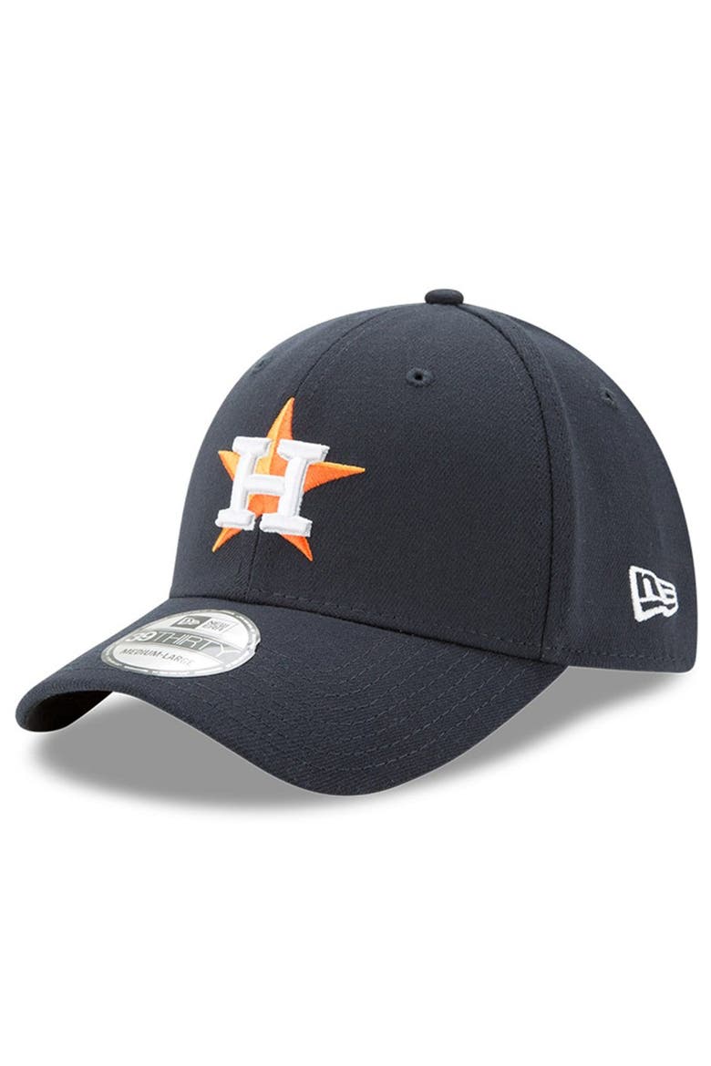 Men's New Era Navy Houston Astros Button Team Classic 39THIRTY Flex Hat, Main, color, NAVY