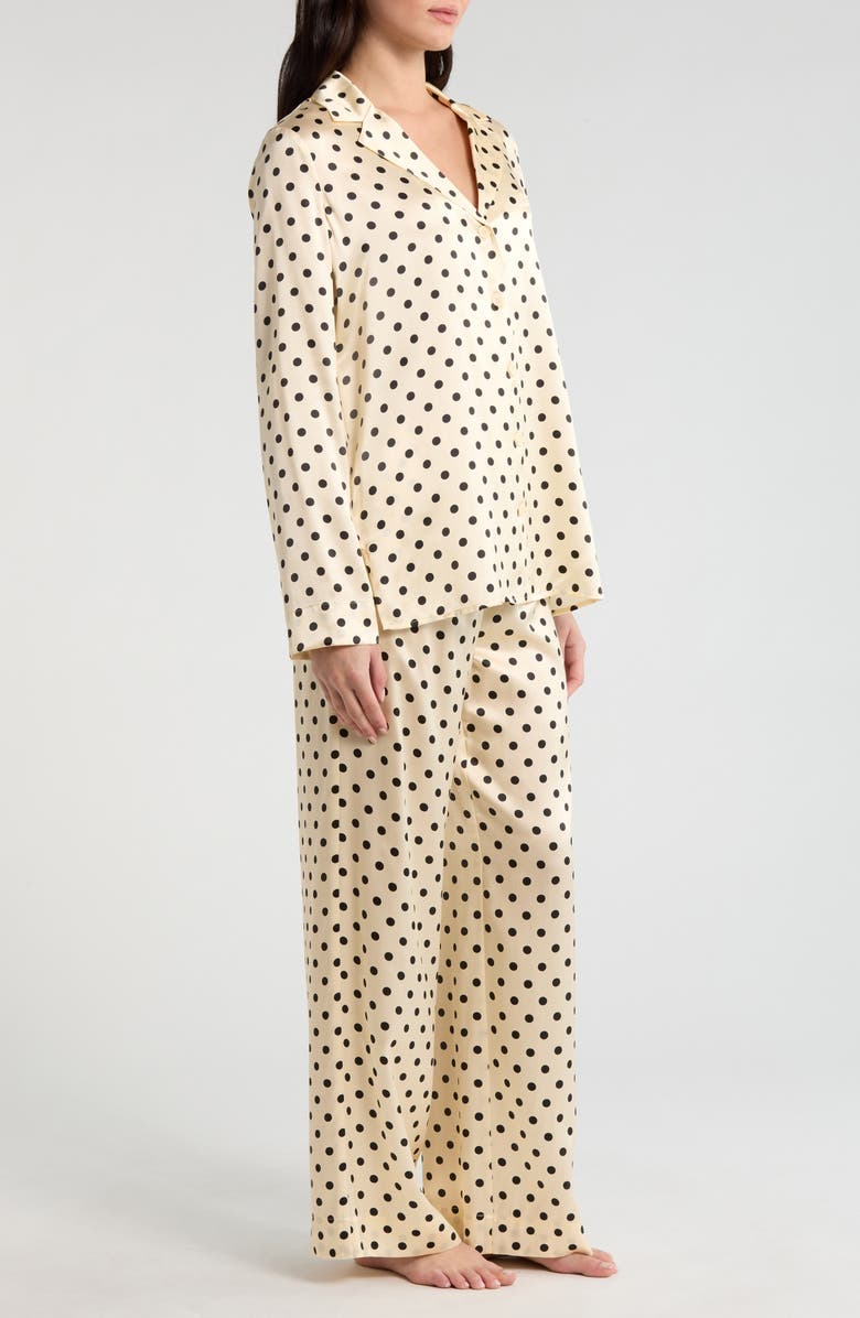 Reformation Ella Print Silk Pajamas, Alternate, color, Sugar Dot