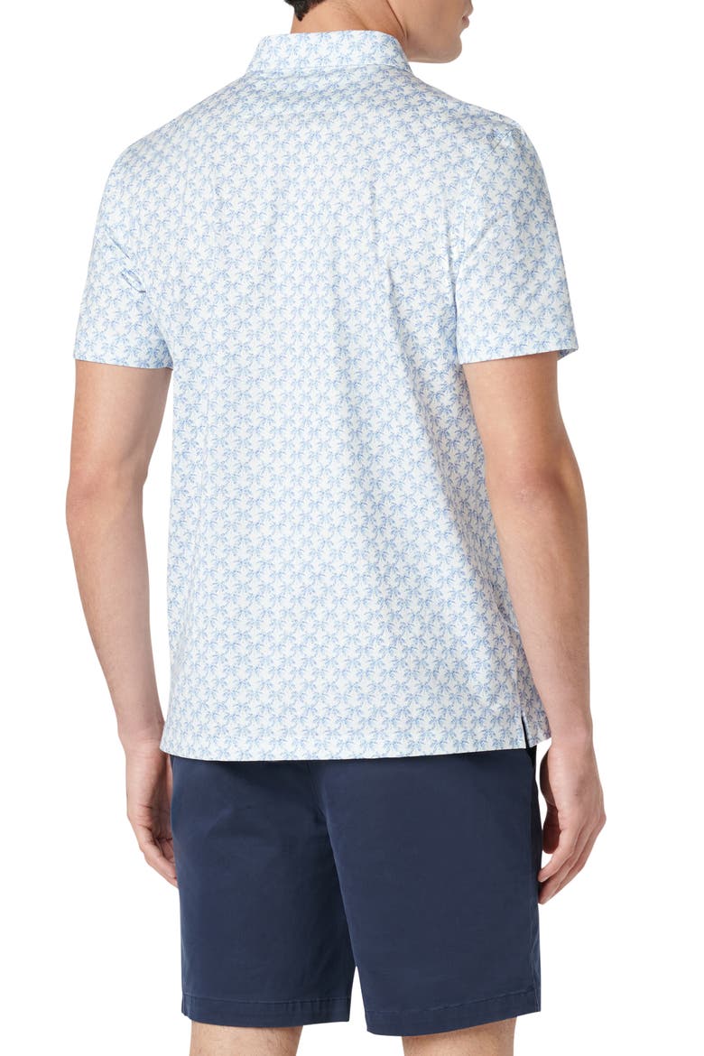 Victor OoohCotton® Leaf Print Polo, Alternate, color, AZURE