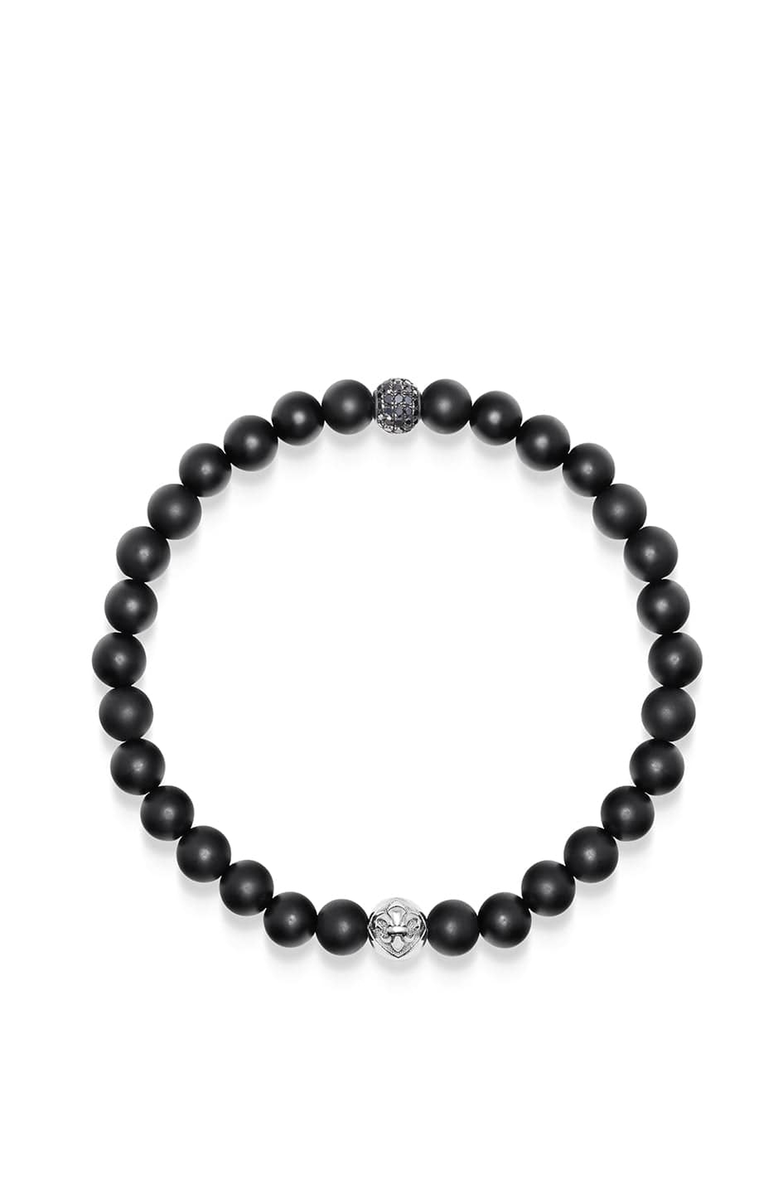 Nialaya Black Diamond Wristband With Onyx (Men) | Nordstrom