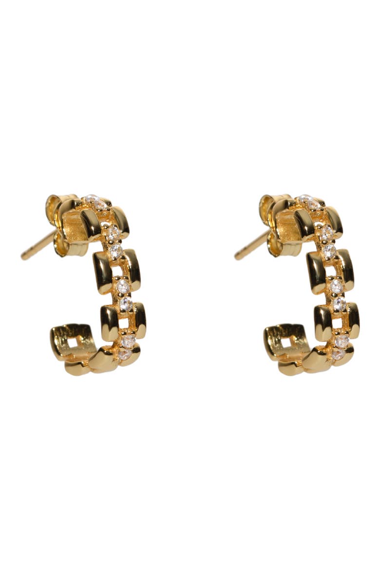 Panthera Open Hoop Earrings, Main, color, GOLD