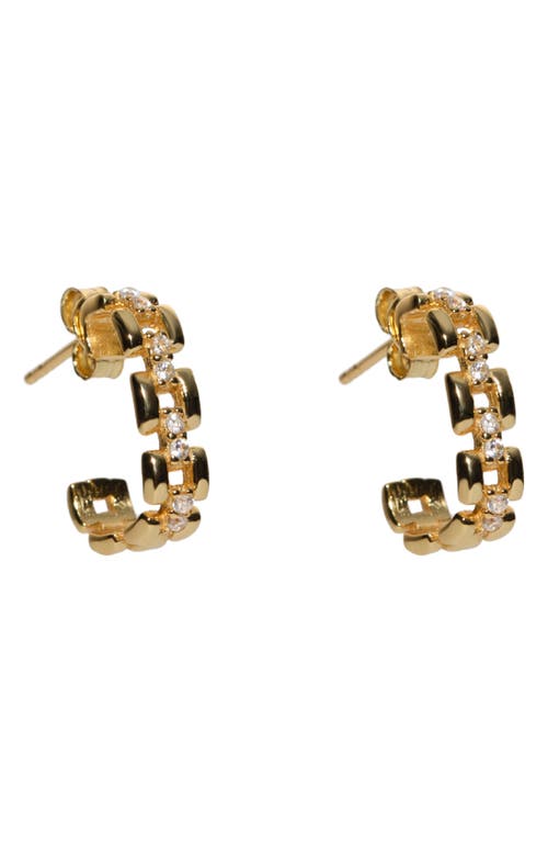 Argento Vivo Sterling Silver Panthera Open Hoop Earrings In Gold