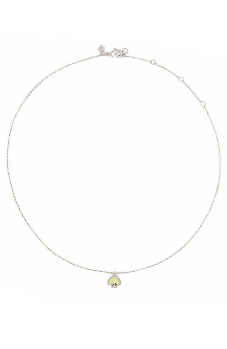 Kate Spade New York mini spade pendant necklace, Alternate, color, Bosc Pear/ Silver