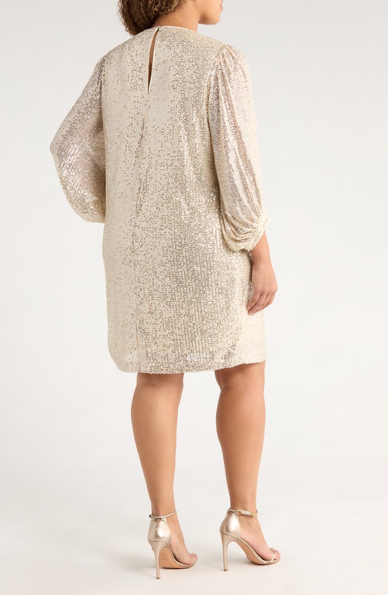 Julia Jordan Sequined Sheath Dress, Alternate, color, Ivory Silver