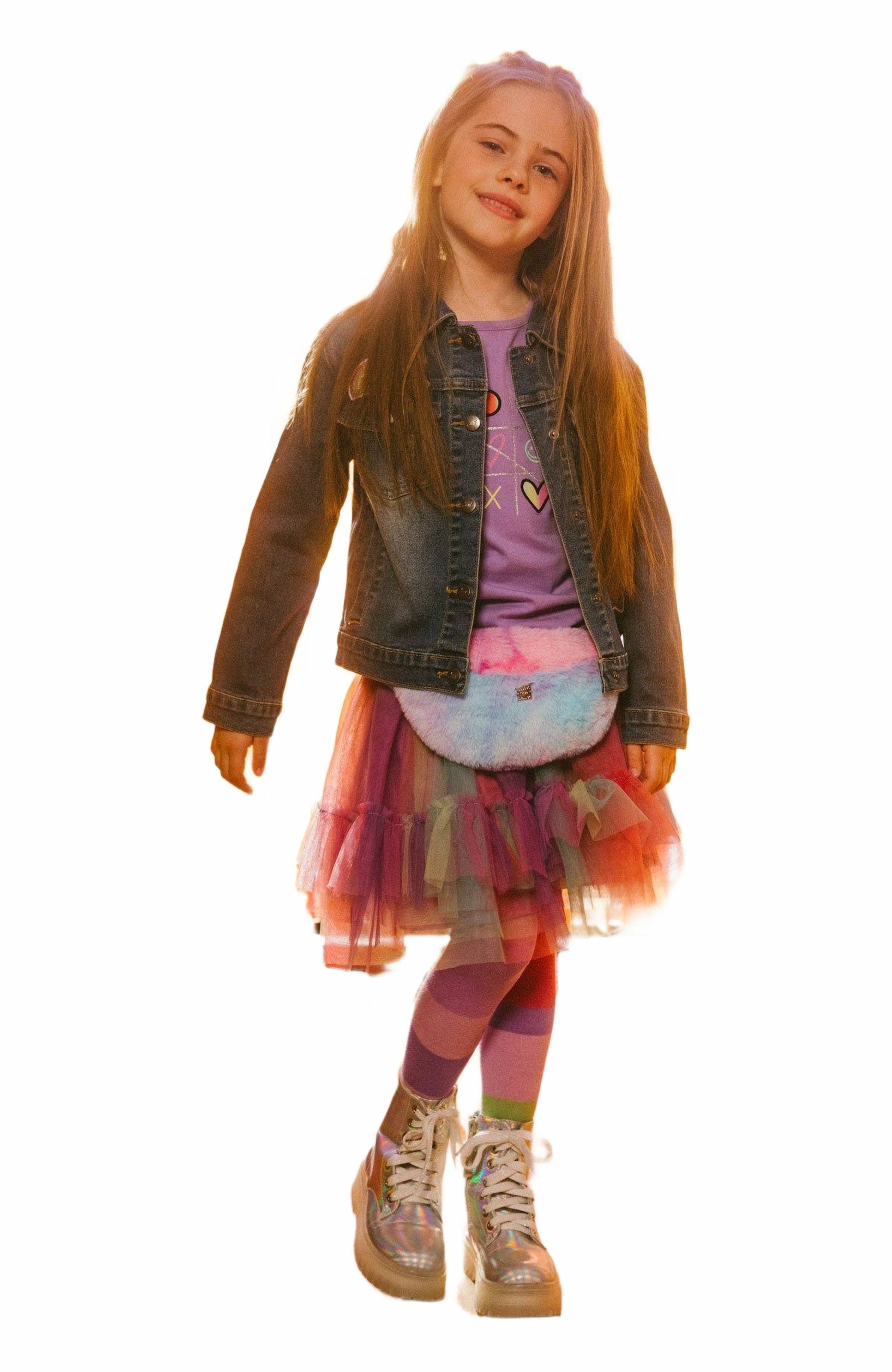 Deux par Deux Girl's Faux Fur Fanny Bag Multicolor, Alternate, color, 