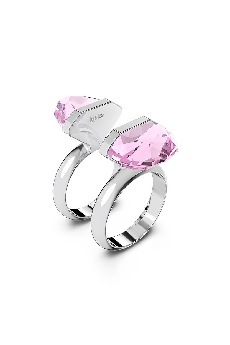 Lucent Set of 2 Stacking Rings, Alternate, color, ROSALINE SILVER