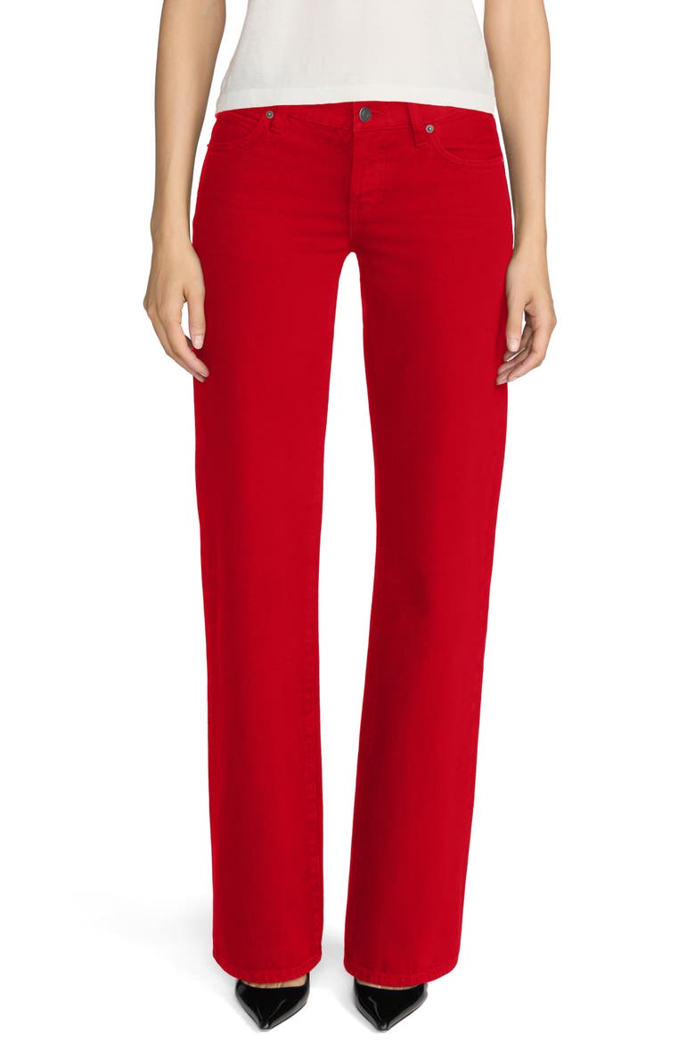 The Corduroy Gray Low Rise Straight Leg Jeans, Main, color, LIPSTICK