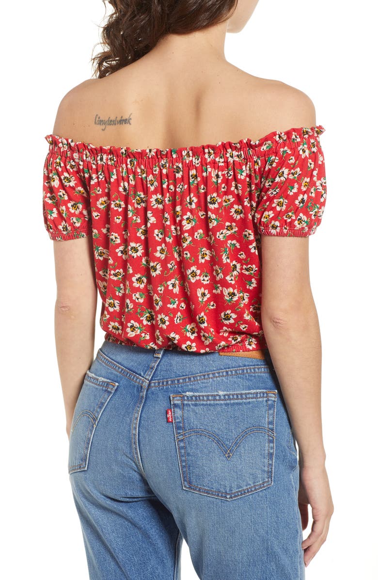 Chloe & Katie Floral Off the Shoulder Top, Alternate, color,