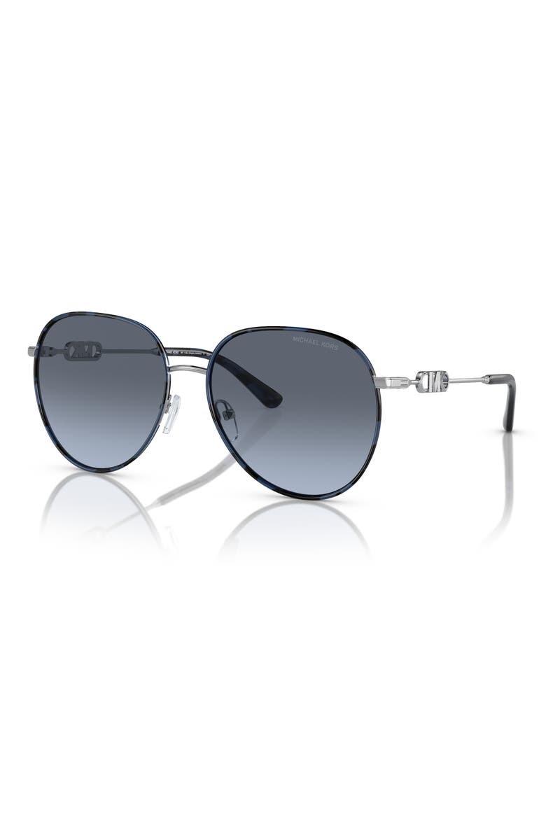 Empire 58mm Gradient Aviator Sunglasses, Alternate, color, SILVER