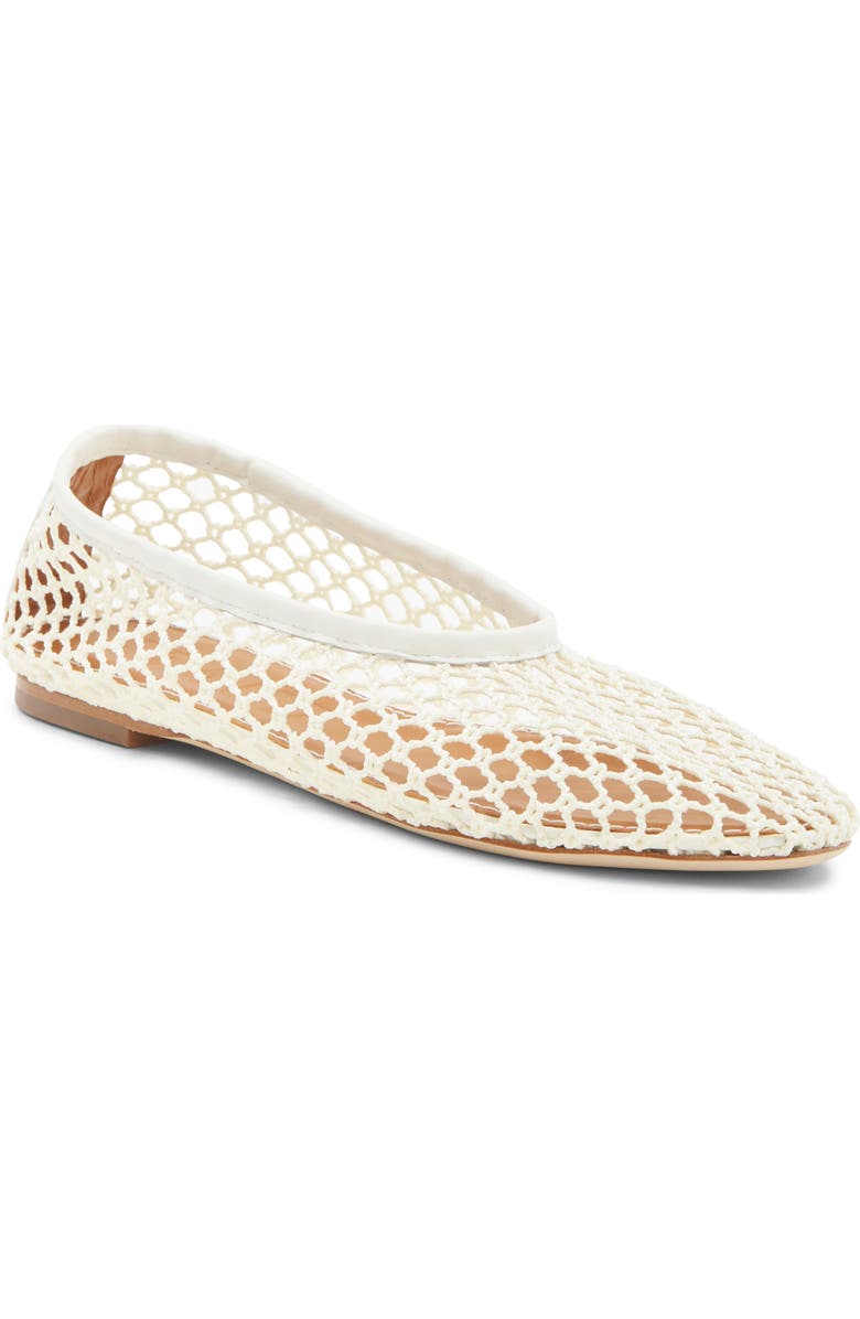 STAUD Alba Ballet Flat, Main, color, Paper Netting