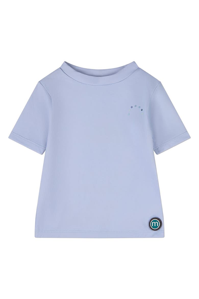 Kids' Quick-Drying Short-Sleeve Solid-Blue Rash Guard Swim Tee, Main, color, Blue