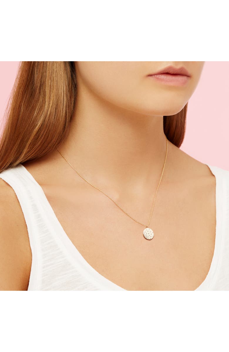 Estella Bartlett Crystal Studded Disc Pendant Necklace, Alternate, color, 