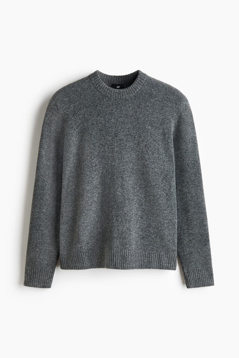 Regular-fit Brushed Sweater, Alternate, color, Dark gray melange