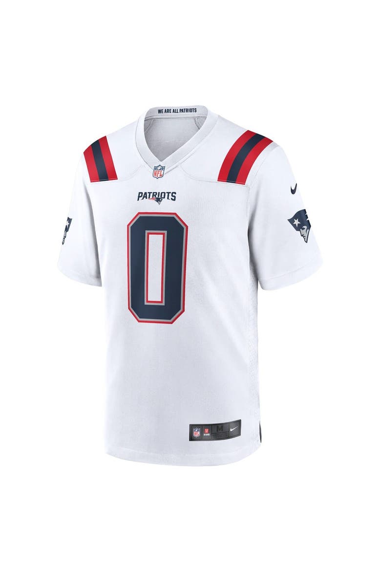 Men's Nike Christian Gonzalez White New England Patriots Game Jersey, Alternate, color, White