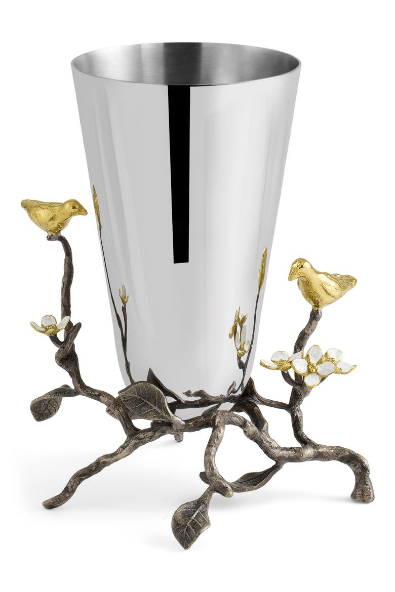 Lovebirds Small Vase, Main, color, SILVER MULTI