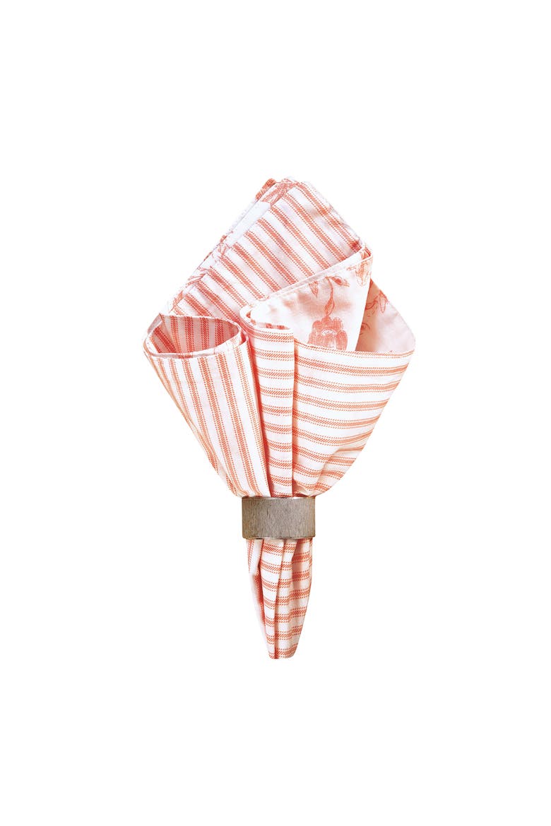 Brighton Pink Cotton Reversible Napkin Set of 6, Main, color, Pink