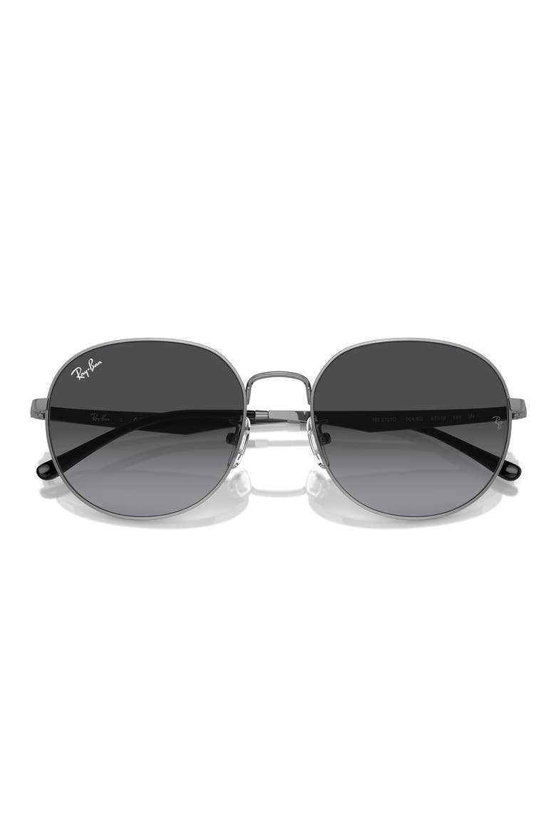 57mm Phantos Round Sunglasses, Alternate, color, GUNMETAL