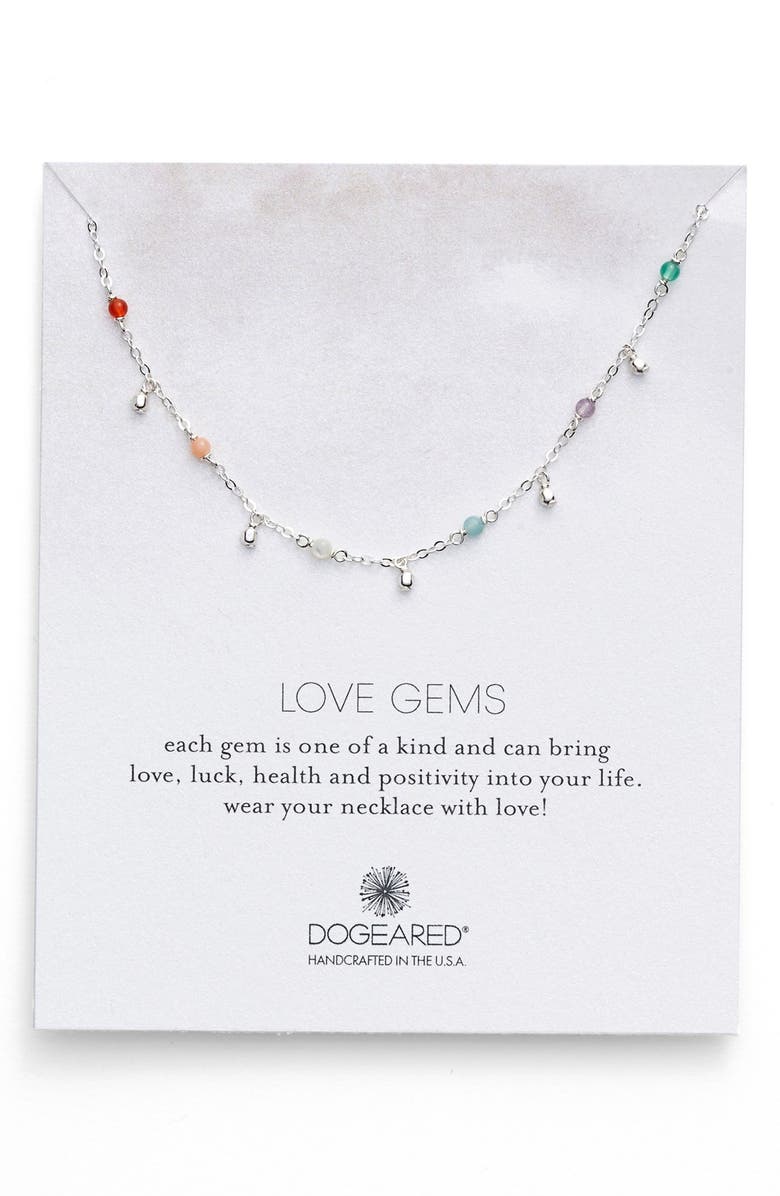 Dogeared 'Love Gems' Semiprecious Stone Collar Necklace, Main, color,
