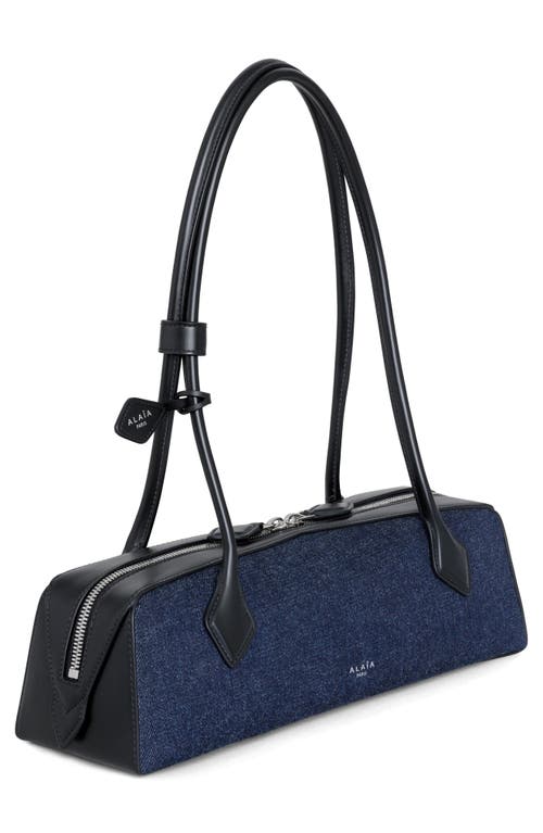 Alaïa Womens Alaia Le Teckel Medium Leather Shoulder Bag In Bleu Denim