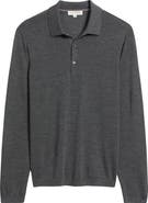 Jack Victor Long Sleeve Wool & Silk Polo Sweater