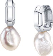 The Pearl Source White Freshwater Baroque Pearl Blaire Earrings