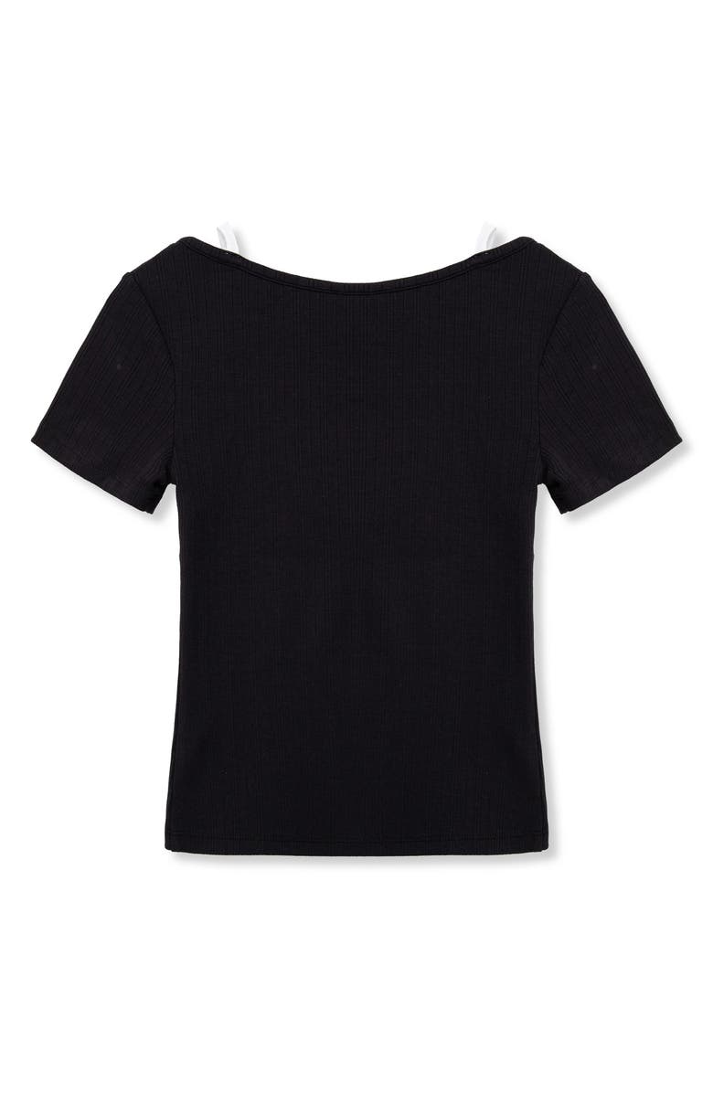 Truce Kids' Layered Rib Knit Top, Alternate, color, Black