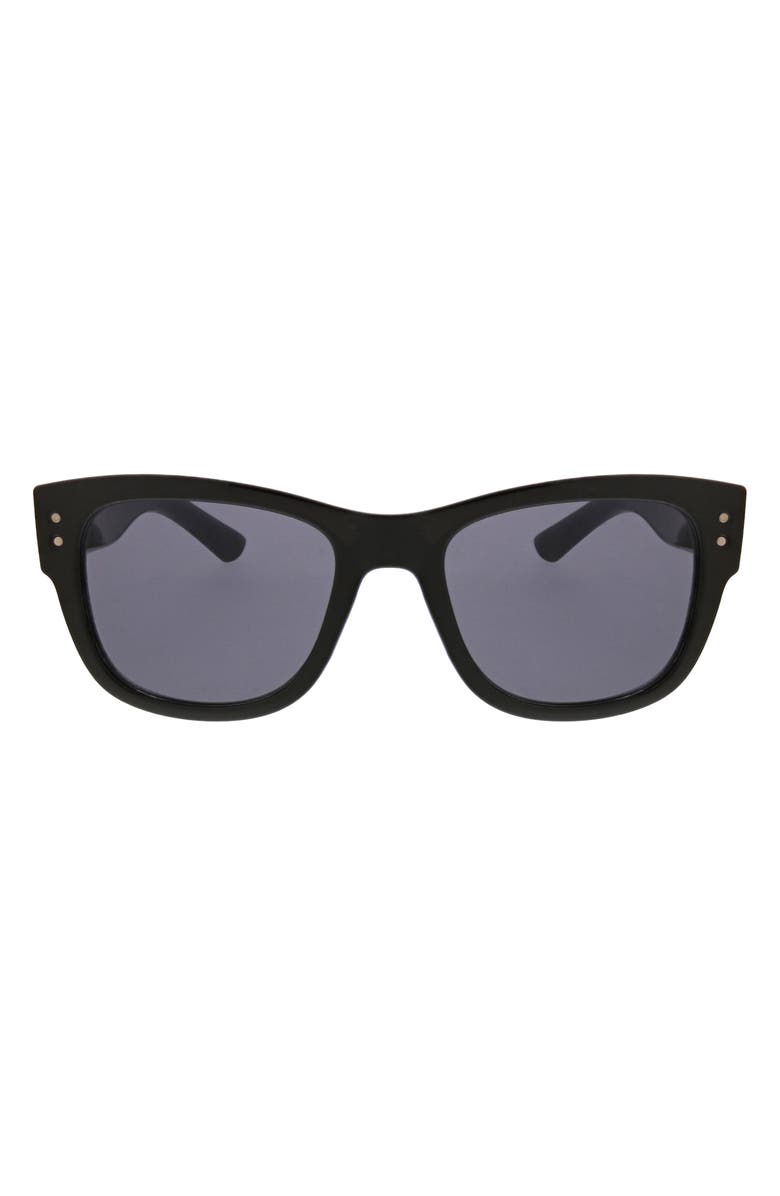 Roxy Midsize 52mm Square Sunglasses, Main, color, Black