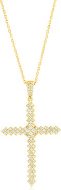 SIMONA Cubic Zirconia Cross Pendant Necklace