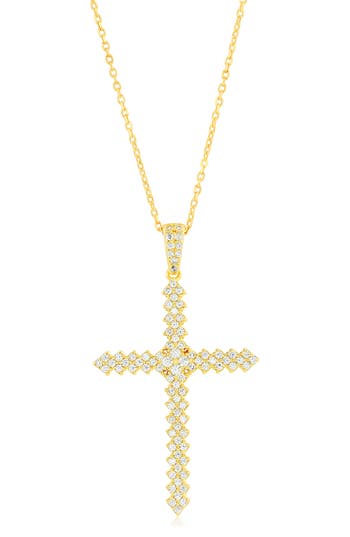 Simona Cubic Zirconia Cross Pendant Necklace