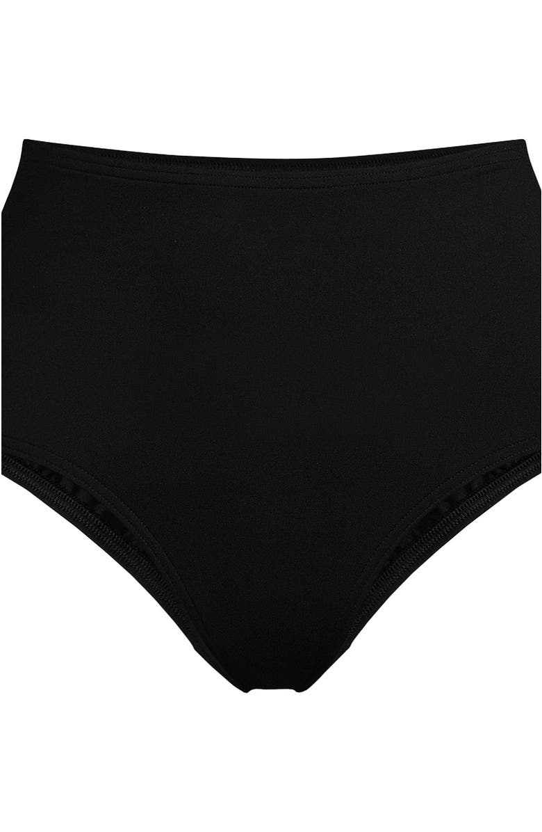 Lands' End Sculpting Suit Chlorine Resistant Targeted Control Retro High Waisted Bikini Swim Bottoms, Alternate, color, Black